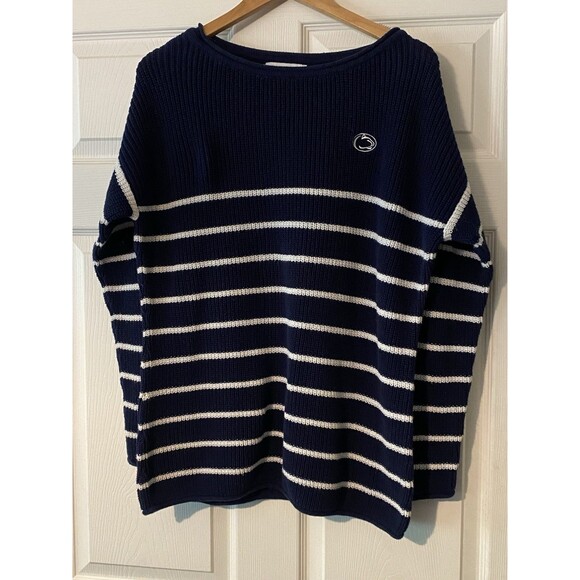 Penn State striped knit sweater with logo size XL Emerson Street PSU Football - Picture 1 of 7